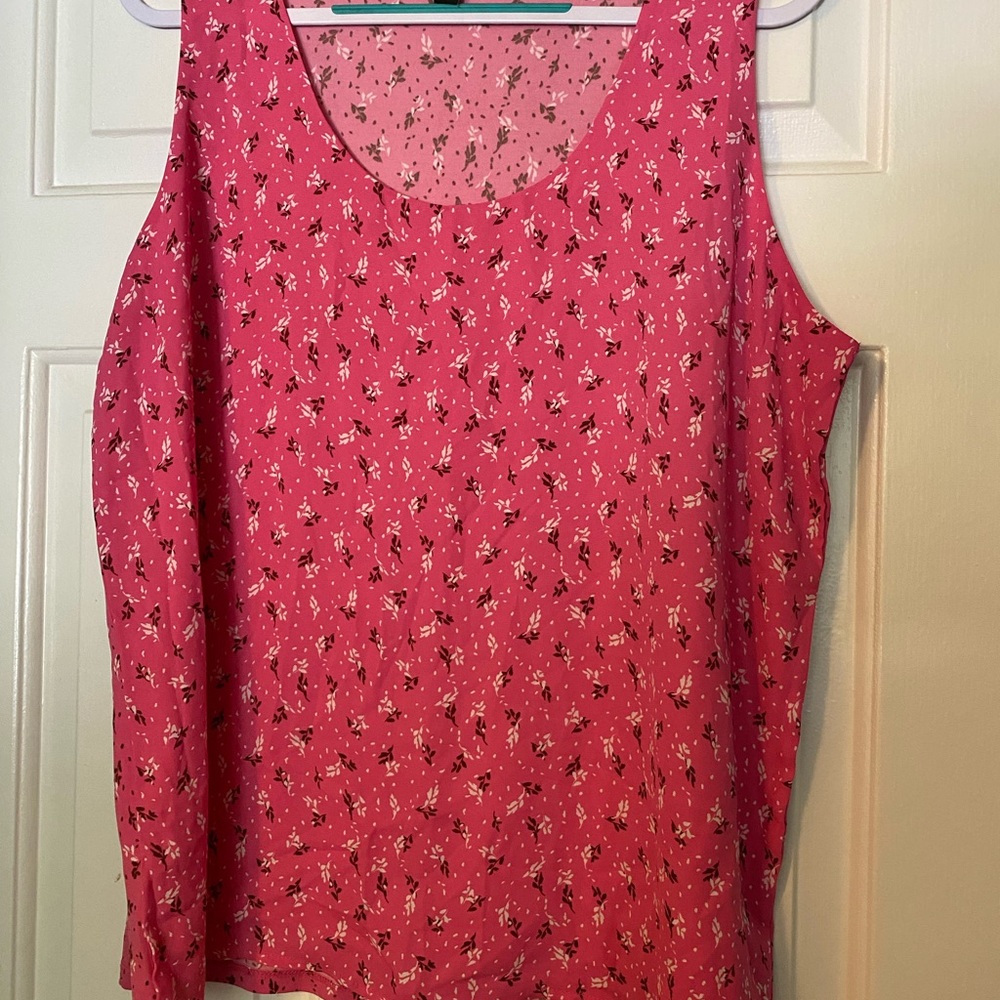 Pink Floral Ann Taylor Sleeveless Top